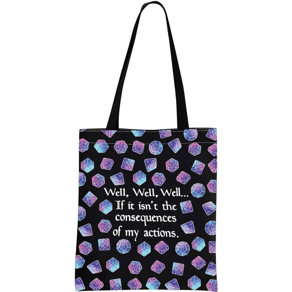 DandD Gift Role Playing Games Gift Dice Pouch DandD Accessory Pouch Bag Games Makeup Bag for RPG Gamer (My Actions Tote)