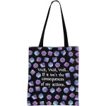 DandD Gift Role Playing Games Gift Dice Pouch DandD Accessory Pouch Bag Games Makeup Bag for RPG Gamer (My Actions Tote)