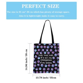 DandD Gift Role Playing Games Gift Dice Pouch DandD Accessory Pouch Bag Games Makeup Bag for RPG Gamer (My Actions Tote)