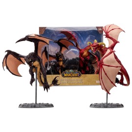 McFarlane Toys - World of Warcraft Red Highland Drake and Black Proto-Drake 2pk 1:12 Scale Posed Figures