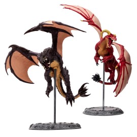 McFarlane Toys - World of Warcraft Red Highland Drake and Black Proto-Drake 2pk 1:12 Scale Posed Figures