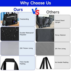 Nurse Tote Bag for Work with Padded Laptop Sleeve, Large Clinical Bag for Nursing Students, Nursing Essentials for Doctor & Home Health Care Staff, Diaper Changing Tote Bag,Black