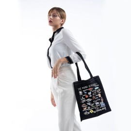 Maine State Tote Bag Welcome To Maine Moving to Maine Gift Maine Travel Gift (Maine State Tote BLK)