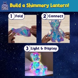 PURPLE LADYBUG Prismic 3D Bear Puzzle Nightlight - DIY LED Craft Kit for Kids & Teens, USB-Powered Holographic Light-Up Decor, Room Decor for Boys & Girls