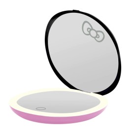 Impressions Vanity Hello Kitty The Favorites Compact Mirror with Light, Double Sided Cute Travel Makeup Mirror with Magnification, Soft Touch Button, and Adjustable Brightness
