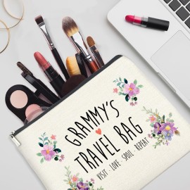 YeleY Grammy Gift Grammy\'s Travel Bag - Grammy From Granddaughter Grandson - for Grandmother Grandma Nana New Grammy - Grammy Makeup Bag Cosmetic Bag Makeup Zipper Pouch YeleY Grammy Gift Grammy\'s Travel Bag - Grammy From Granddaughter Grandson - for Grandmother Grandma Nana New Grammy - Grammy Makeup Bag Cosmetic Bag Makeup Zipper Pouch