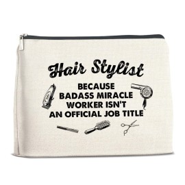 YeleY Funny Hairdresser - Hair Stylist for Women - Hairstylist Gift - Hair Stylist Makeup Bag - Hair Dresser Cosmetic Bag Makeup Zipper Pouch