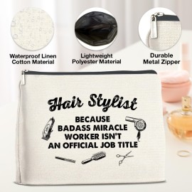 YeleY Funny Hairdresser - Hair Stylist for Women - Hairstylist Gift - Hair Stylist Makeup Bag - Hair Dresser Cosmetic Bag Makeup Zipper Pouch