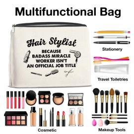 YeleY Funny Hairdresser - Hair Stylist for Women - Hairstylist Gift - Hair Stylist Makeup Bag - Hair Dresser Cosmetic Bag Makeup Zipper Pouch