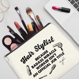 YeleY Funny Hairdresser - Hair Stylist for Women - Hairstylist Gift - Hair Stylist Makeup Bag - Hair Dresser Cosmetic Bag Makeup Zipper Pouch
