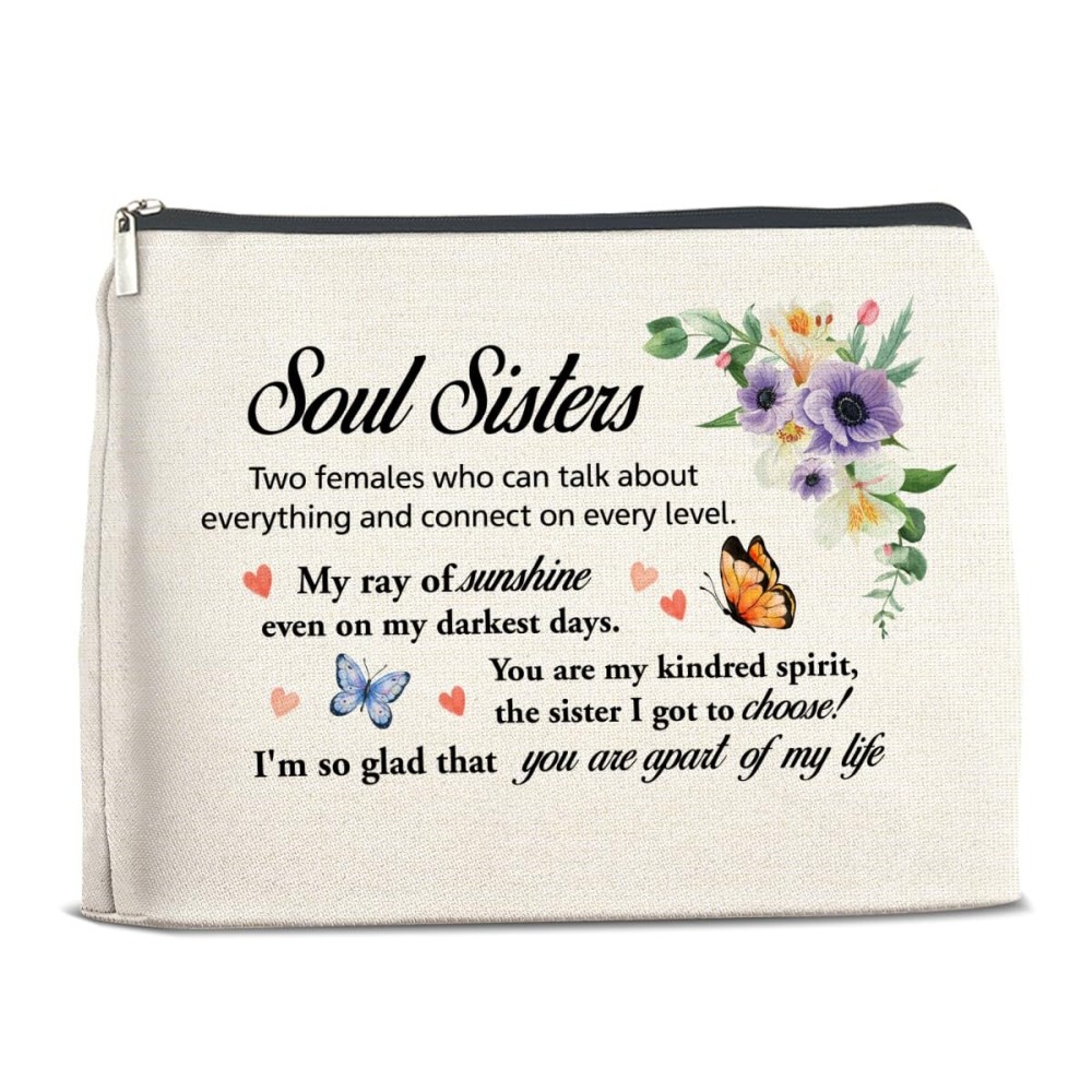 YeleY for Soul Sister - Bestie for Women - Soul Sister Gift Ideas - Soul Sister Makeup Bag - Soul Sister Cosmetic Bag Makeup Zipper Pouch