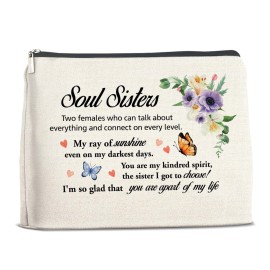 YeleY for Soul Sister - Bestie for Women - Soul Sister Gift Ideas - Soul Sister Makeup Bag - Soul Sister Cosmetic Bag Makeup Zipper Pouch