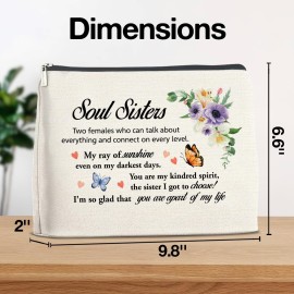 YeleY for Soul Sister - Bestie for Women - Soul Sister Gift Ideas - Soul Sister Makeup Bag - Soul Sister Cosmetic Bag Makeup Zipper Pouch