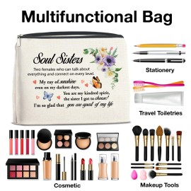 YeleY for Soul Sister - Bestie for Women - Soul Sister Gift Ideas - Soul Sister Makeup Bag - Soul Sister Cosmetic Bag Makeup Zipper Pouch