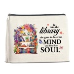 YeleY for Library Lovers - Librarian for Women - for Book Lover Bookworm Librarian - Library Lovers Makeup Bag for Sister Bestie Daughter - Book Lovers Cosmetic Bag Makeup Zipper Pouch