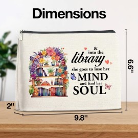 YeleY for Library Lovers - Librarian for Women - for Book Lover Bookworm Librarian - Library Lovers Makeup Bag for Sister Bestie Daughter - Book Lovers Cosmetic Bag Makeup Zipper Pouch