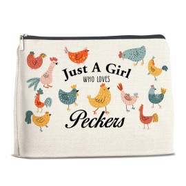 YeleY Chicken for - Chicken for Chicken Lovers Women - Pecker Lovers Makeup Bag for Bestie BFF Sister Daughter - Just a Women Who Loves Peckers Cosmetic Bag Makeup Zipper Pouch YeleY Chicken for - Chicken for Chicken Lovers Women - Pecker Lovers Makeup Bag for Bestie BFF Sister Daughter - Just a Women Who Loves Peckers Cosmetic Bag Makeup Zipper Pouch
