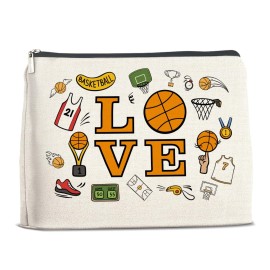 YeleY Basketball for - for Basketball Lovers Teen Girl Daughter Granddaughter Sister - Basketball Makeup Bag - Basketball Cosmetic Bag Makeup Zipper Pouch