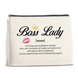 YeleY Boss Lady Gift - Boss Lady for Women - Boss Lady Gift Ideas - Boss Lady Makeup Bag - Boss Lady Definition Cosmetic Bag Makeup Zipper Pouch