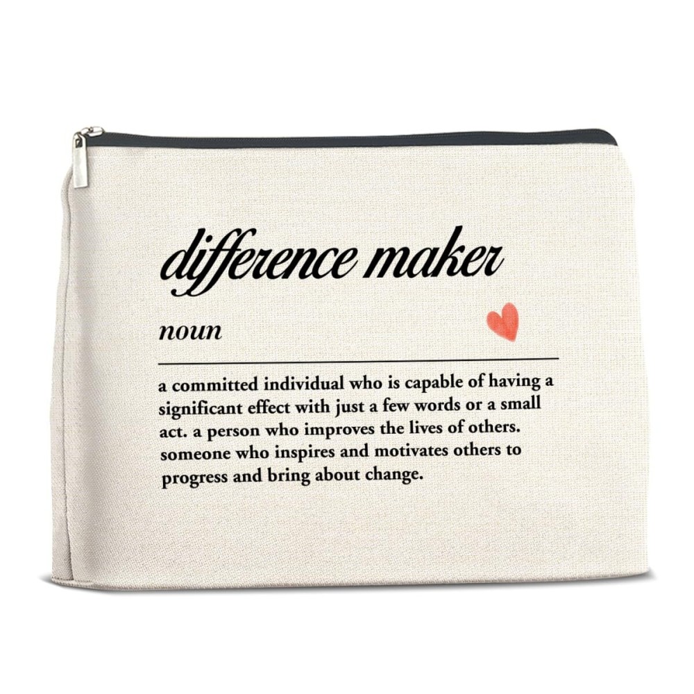 YeleY Difference Maker Gift - Coworker for Women - Thank You Gift for Coworker Colleague Boss Lady Mentor Leader - Difference Maker Definition Makeup Bag Cosmetic Bag Makeup Zipper Pouch YeleY Difference Maker Gift - Coworker for Women - Thank You Gift for Coworker Colleague Boss Lady Mentor Leader - Difference Maker Definition Makeup Bag Cosmetic Bag Makeup Zipper Pouch