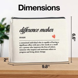YeleY Difference Maker Gift - Coworker for Women - Thank You Gift for Coworker Colleague Boss Lady Mentor Leader - Difference Maker Definition Makeup Bag Cosmetic Bag Makeup Zipper Pouch YeleY Difference Maker Gift - Coworker for Women - Thank You Gift for Coworker Colleague Boss Lady Mentor Leader - Difference Maker Definition Makeup Bag Cosmetic Bag Makeup Zipper Pouch