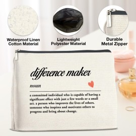 YeleY Difference Maker Gift - Coworker for Women - Thank You Gift for Coworker Colleague Boss Lady Mentor Leader - Difference Maker Definition Makeup Bag Cosmetic Bag Makeup Zipper Pouch YeleY Difference Maker Gift - Coworker for Women - Thank You Gift for Coworker Colleague Boss Lady Mentor Leader - Difference Maker Definition Makeup Bag Cosmetic Bag Makeup Zipper Pouch