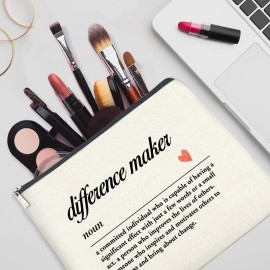 YeleY Difference Maker Gift - Coworker for Women - Thank You Gift for Coworker Colleague Boss Lady Mentor Leader - Difference Maker Definition Makeup Bag Cosmetic Bag Makeup Zipper Pouch YeleY Difference Maker Gift - Coworker for Women - Thank You Gift for Coworker Colleague Boss Lady Mentor Leader - Difference Maker Definition Makeup Bag Cosmetic Bag Makeup Zipper Pouch
