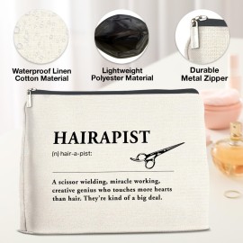 YeleY Hairapist - Hair Stylist for Women - Hairstylist Gift - Hair Stylist Makeup Bag - Hairapist Definition Cosmetic Bag Makeup Zipper Pouch