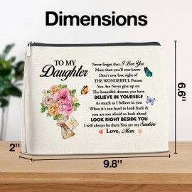 YeleY for Daughter - Daughter Gift From Mom - Meaningful Gift for Daughter - Daughter Makeup Bag - to My Daughter Cosmetic Bag Makeup Zipper Pouch YeleY for Daughter - Daughter Gift From Mom - Meaningful Gift for Daughter - Daughter Makeup Bag - to My Daughter Cosmetic Bag Makeup Zipper Pouch