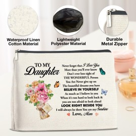 YeleY for Daughter - Daughter Gift From Mom - Meaningful Gift for Daughter - Daughter Makeup Bag - to My Daughter Cosmetic Bag Makeup Zipper Pouch YeleY for Daughter - Daughter Gift From Mom - Meaningful Gift for Daughter - Daughter Makeup Bag - to My Daughter Cosmetic Bag Makeup Zipper Pouch