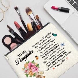 YeleY for Daughter - Daughter Gift From Mom - Meaningful Gift for Daughter - Daughter Makeup Bag - to My Daughter Cosmetic Bag Makeup Zipper Pouch YeleY for Daughter - Daughter Gift From Mom - Meaningful Gift for Daughter - Daughter Makeup Bag - to My Daughter Cosmetic Bag Makeup Zipper Pouch