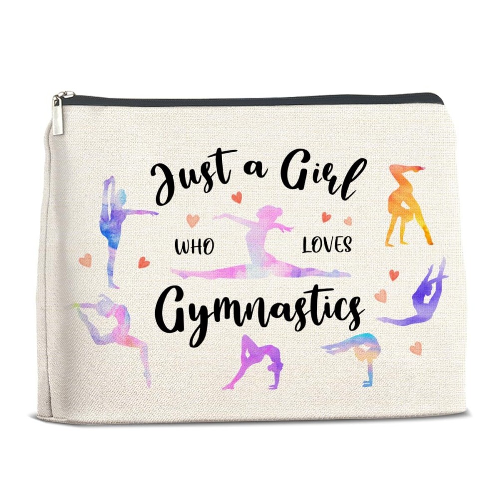 YeleY for Gymnastics Lovers - Gymnastics for - Gymnastics Lover Makeup Bag for Daughter Bestie Sister - Just a Girl Who Loves Gymnastics Cosmetic Bag Makeup Zipper Pouch