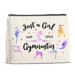 YeleY for Gymnastics Lovers - Gymnastics for - Gymnastics Lover Makeup Bag for Daughter Bestie Sister - Just a Girl Who Loves Gymnastics Cosmetic Bag Makeup Zipper Pouch