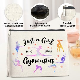 YeleY for Gymnastics Lovers - Gymnastics for - Gymnastics Lover Makeup Bag for Daughter Bestie Sister - Just a Girl Who Loves Gymnastics Cosmetic Bag Makeup Zipper Pouch