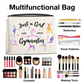 YeleY for Gymnastics Lovers - Gymnastics for - Gymnastics Lover Makeup Bag for Daughter Bestie Sister - Just a Girl Who Loves Gymnastics Cosmetic Bag Makeup Zipper Pouch