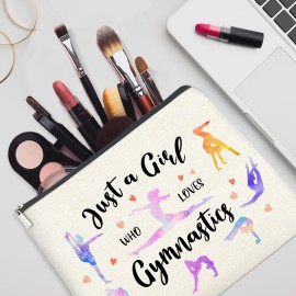YeleY for Gymnastics Lovers - Gymnastics for - Gymnastics Lover Makeup Bag for Daughter Bestie Sister - Just a Girl Who Loves Gymnastics Cosmetic Bag Makeup Zipper Pouch
