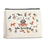 YeleY Dog Lady - for Dog Mom Dog Lovers - Dog Lovers Gift Makeup Bag for Daughter Granddaughter Sister Teen Girl - Just a Girl Who Loves Dogs Cosmetic Bag Makeup Zipper Pouch