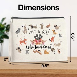 YeleY Dog Lady - for Dog Mom Dog Lovers - Dog Lovers Gift Makeup Bag for Daughter Granddaughter Sister Teen Girl - Just a Girl Who Loves Dogs Cosmetic Bag Makeup Zipper Pouch