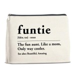 YeleY Funny Auntie - for Auntie Birthday Christmas Mother\'s Day - Auntie Gift Ideas - Auntie Makeup Bag - Funtie Definition Cosmetic Bag Makeup Zipper Pouch