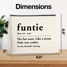 YeleY Funny Auntie - for Auntie Birthday Christmas Mother\'s Day - Auntie Gift Ideas - Auntie Makeup Bag - Funtie Definition Cosmetic Bag Makeup Zipper Pouch