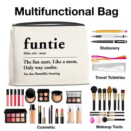 YeleY Funny Auntie - for Auntie Birthday Christmas Mother\'s Day - Auntie Gift Ideas - Auntie Makeup Bag - Funtie Definition Cosmetic Bag Makeup Zipper Pouch