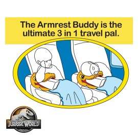 Jurassic World Dinosaur Head Armrest Buddy Stuffed Plush Traveling Toy with Blanket 13 - Kids Ultimate Travel Pillow Companion Set (T Rex)