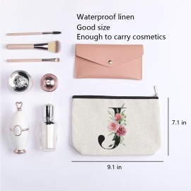 KDXPBZ Initial Makeup Bag - Personalized Gifts for Women, Bridesmaid & Birthday Gifts, Bride & Bridesmaid Cosmetic Bag (Letter J) KDXPBZ Initial Makeup Bag - Personalized Gifts for Women, Bridesmaid & Birthday Gifts, Bride & Bridesmaid Cosmetic Bag (Letter J)