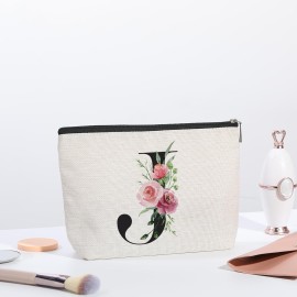 KDXPBZ Initial Makeup Bag - Personalized Gifts for Women, Bridesmaid & Birthday Gifts, Bride & Bridesmaid Cosmetic Bag (Letter J) KDXPBZ Initial Makeup Bag - Personalized Gifts for Women, Bridesmaid & Birthday Gifts, Bride & Bridesmaid Cosmetic Bag (Letter J)
