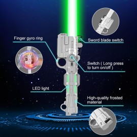 OSDUE Lightsaber for Kids, 7 Color Rechargeable Light Up Saber with FX Sound & Type-C Charging Cable, Expandable Light Swords for Star War Fighters Christmas New Years Children\'s Day Gifts - Sliver