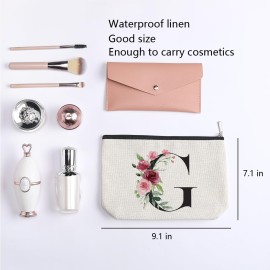 kdxpbpz Initial Makeup Bag, Personalized Gifts for Women, Bridesmaid Gifts, Birthday Gifts for Women Mom, Gifts for Best Friend, Bride Bridesmaid Cosmetic bag (Letter G)