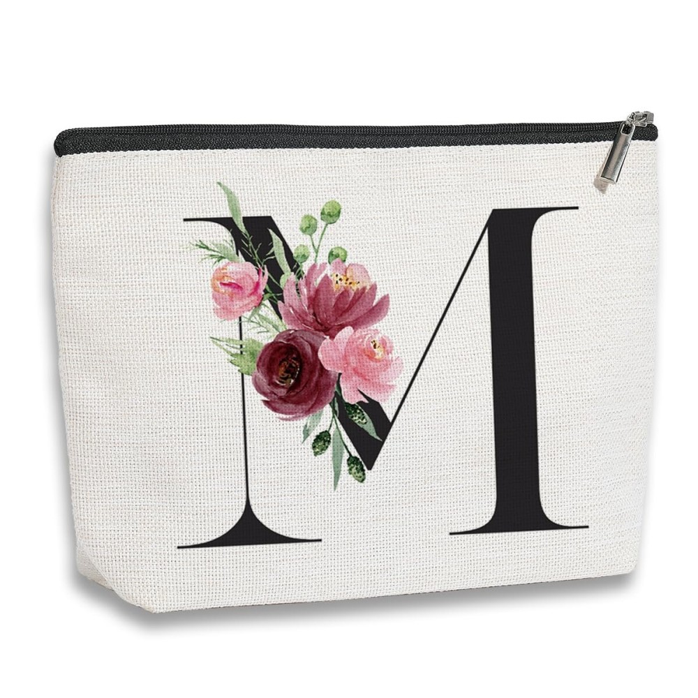 KDXPBZ Initial Makeup Bag - Personalized Gifts for Women, Bridesmaid & Birthday Gifts, Bride & Best Friend Cosmetic Bag (Letter M) KDXPBZ Initial Makeup Bag - Personalized Gifts for Women, Bridesmaid & Birthday Gifts, Bride & Best Friend Cosmetic Bag (Letter M)
