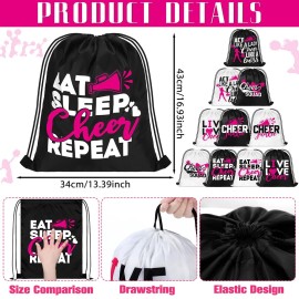 Huhumy 130 Pcs Cheerleader Gifts Cheerleader Party Favors Include 20 Cheerleading Bags, 20 Cheer Keychain, 20 Cheer Bracelets, 20 Hair Ties and 50 Cheerleader Stickers for Women Team Teammates