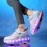 GIMKOUNN Roller Shoes with Wheels - LED Light Up Skates for Kids & Teens, Size 11.5 Pink