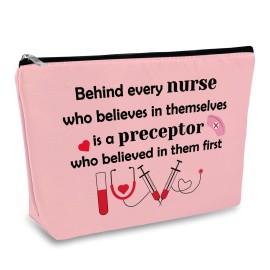 Nurse Instructor Gifts Nurse Preceptor Gift Makeup Bag for Women Nurse Appreciation Gifts Thank You Gift for Nurse Teacher Pink Travel Cosmetic Bag Nurse Preceptor Retirement Christmas Birthday Gift